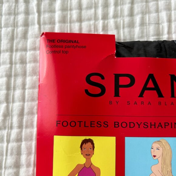 New SPANX by Sara Blakely Footless Bodyshaping Pantyhose Size C Black Original - Picture 2 of 4